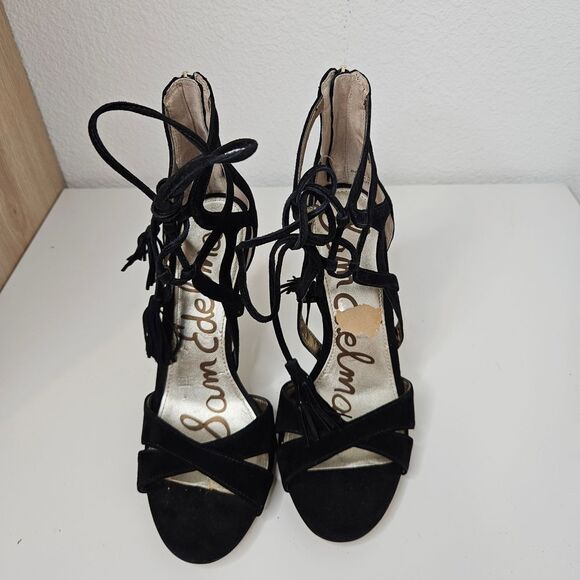 Sam Edelman Elegant Lace-Up Heels, Women's Size 7, Black - Picture 3 of 7